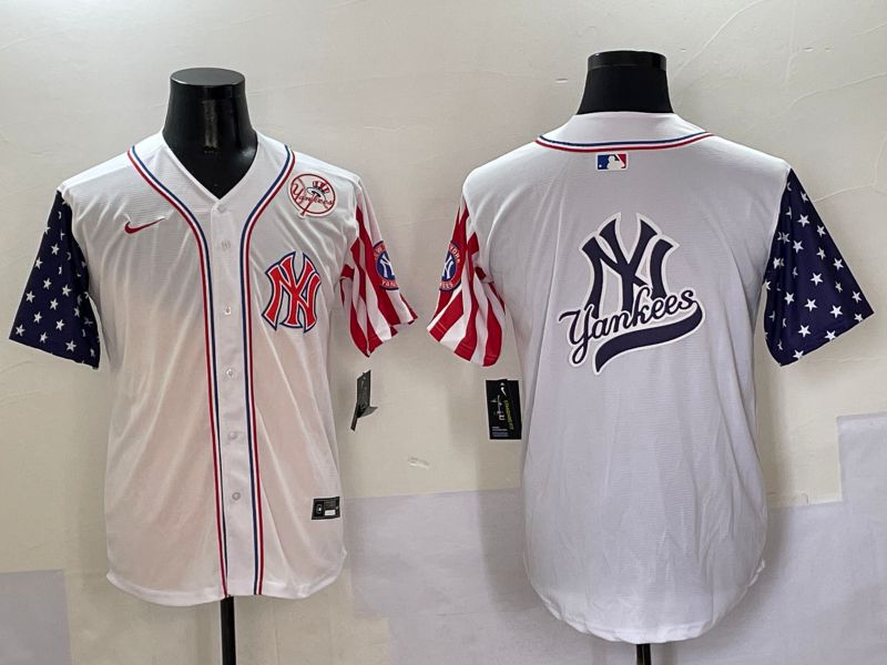 Men New York Yankees Blank White a generation of national flags Jointly Name 2025 Nike MLB Jersey style 18->new york yankees->MLB Jersey